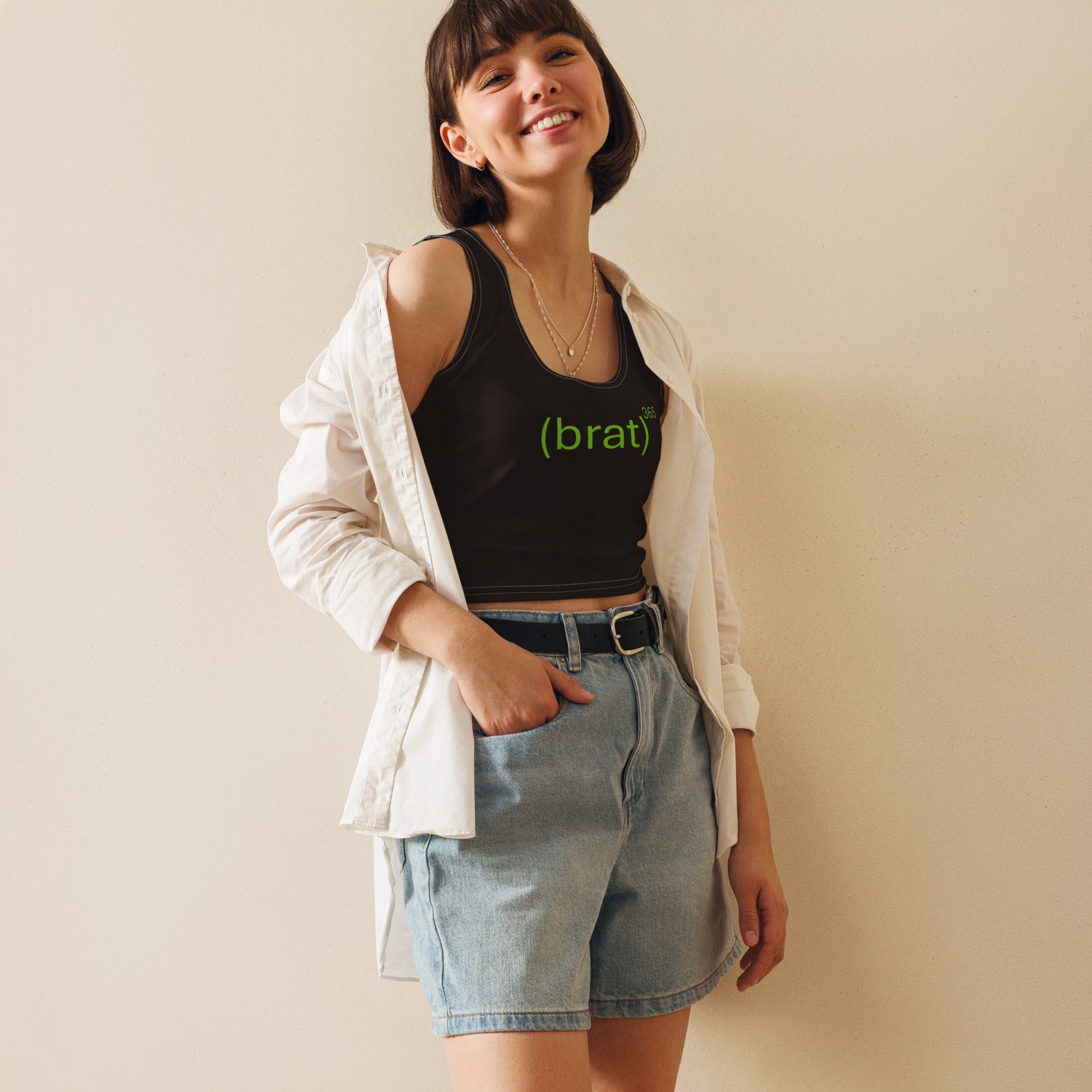 Brat Crop Tops- Sleeveless. Girls' Gym Crop Top. Party Crop Tee- Brat 365. WickedYo.